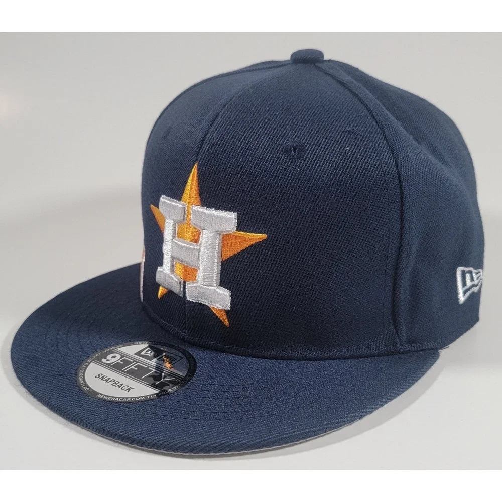 Houston Astros New Era Blue Adjustable Snapback Hat Side Split MLB Baseball Cap - Picture 3 of 10